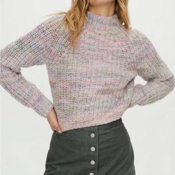 Wilfred Sweaters - Wilfred Free Size XS Retrograde Mock Neck Semi Crop Knit Sweater Pastel Colors